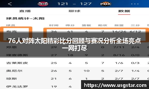76人对阵太阳精彩比分回顾与赛况分析全场亮点一网打尽